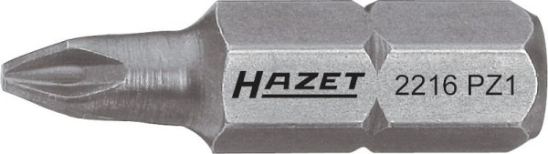 Hazet bit, volle zeskant 6,3 (1/4 inch), Pozidriv profiel PZ, PZ1, 2216-PZ1