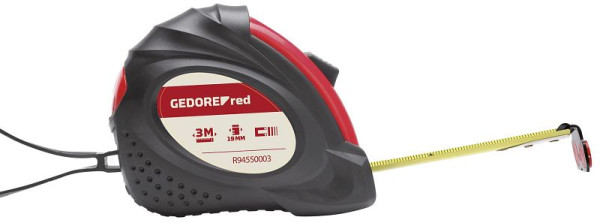 GEDORE rood meetlint, lengte 3 m, rolbreedte 19 mm, klasse II, 3301427
