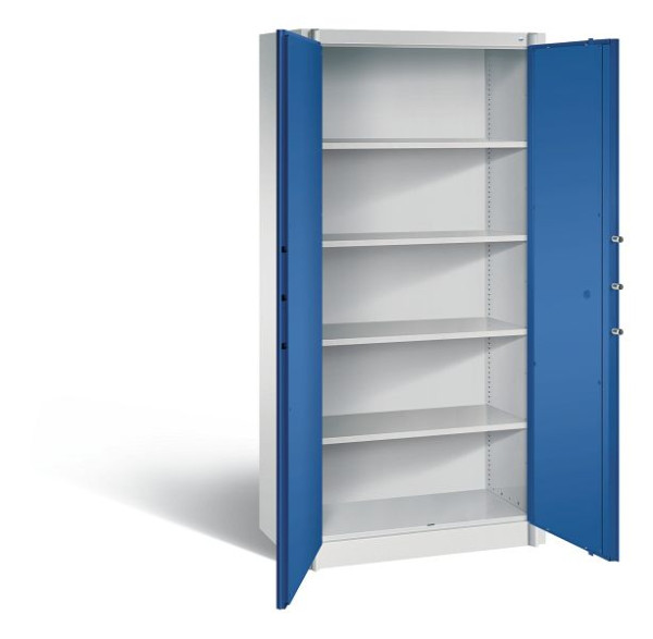 C+P brandwerende kast Certos, H1950xW930xD500mm, kleur: lichtgrijs / gentiaanblauw, handgreep, 5 FH, 1170-00 S10013