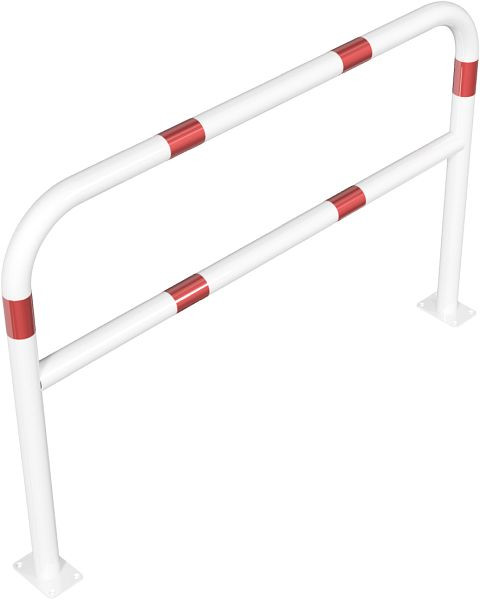 Schakedeflectorstang van staalbuis Ø 60 x 2,5 mm breedte: 1500 mm, totale hoogte: 1000 mm met dwarsbalk, thermisch verzinkt gecoat wit/rood, 465_63B