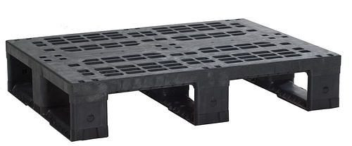 DENIOS displaypallet, gemaakt van PE-RE, 600 x 800 x 155 mm, 3 geleiders, VE 5, 312633
