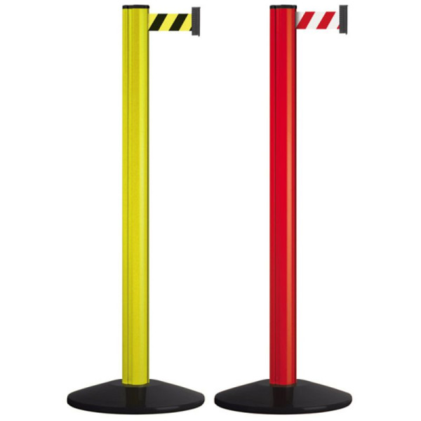 Stein HGS HGS personengeleidingssysteem -Beltrac Classic Safety-, verrijdbaar, rood (RAL 3020), zwart/geel gearceerd, met standaard bandeindstuk, 11255-r1402