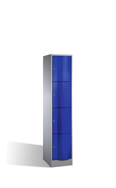 C+P lockerkast Resisto, H1950xB396xD540mm, kleur: wit aluminium / gentiaanblauw, 8470-172 S10036