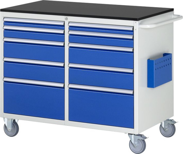RAU montagewagen serie 7000 B1145xD650xH970mm, werkblad melaminehars gecoat, links: 60, H90, 2x150, 270mm, rechts: 60, H90, 2x150, 270mm, 15-LL5.2.2AM.11