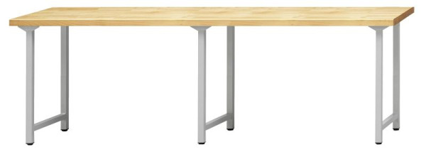 ANKE Werkbänke Arbeitstisch; 2800 x 800 x 900 mm; RAL 7035; Buche-Massiv-Platte 50 mm, 401.403