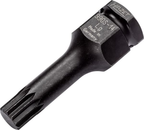Hazet Impact Machine Schroevendraaier Dop, Hol Vierkant 12,5 mm, Lang, Bladlengte: 39,7 mm, 990S-14LG