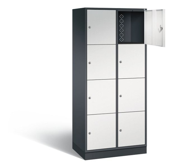C+P XL lockerkast Intro, H1950xW820xD490mm, kleur: zwartgrijs / lichtgrijs, 8470-202 S10071