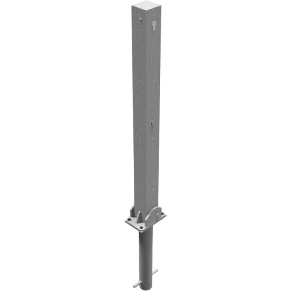 Stone HGS afzetpaal -Bollard- met profielcilinderslot, verschillende sleutels, sluiting bovenaan, voor inzetting in beton, zonder verf, zonder oogjes, 470uzh
