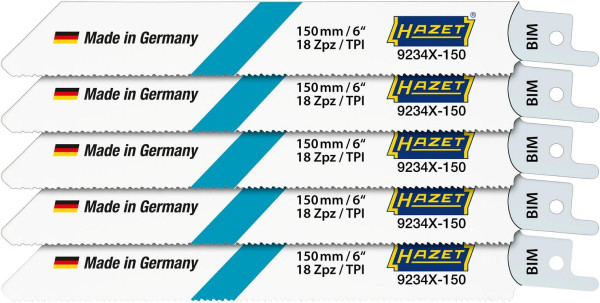 Hazet zaagbladset, aantal gereedschappen: 5, aantal gereedschappen: 5, breedte: 1,27 mm, hoogte: 19 mm, lengte: 225 mm, 9234X-150/5