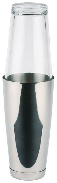 APS Boston Shaker, 2-delige set, - roestvrijstalen beker, 700 ml, glas, 400 ml, totale hoogte ca. 30 cm, 93140