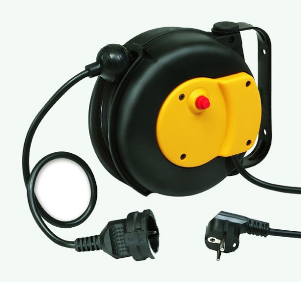 Ebinger kabelhaspel MINI ELEKTRIK, kunststof behuizing slagvast, UV-bestendig 6m kabel H05VV-F 3x1,5mm² beschermingsklasse IP 42, 2.200.005