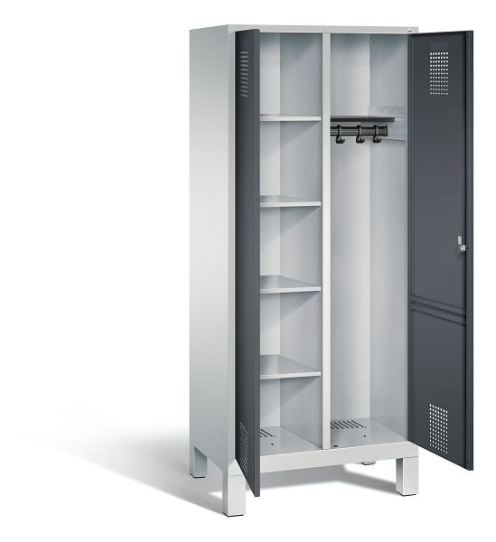 C+P reinigingsmiddelenkast Evolo, H1850xW810xD500mm, kleur: lichtgrijs / zwartgrijs, 48060-22 S10076