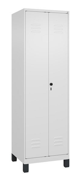 C+P Umkleidespind Classic PLUS SW, Füße, 2 Abteile, 1950x600x500mm, 9016/9016, Drehriegel, 080012-20 S10014