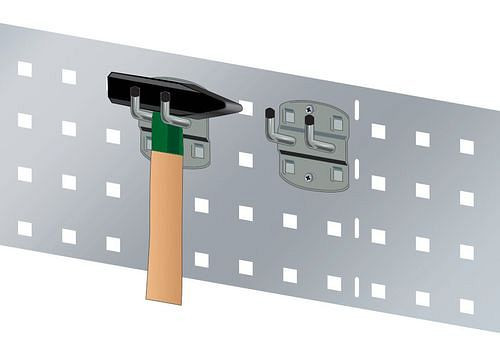 DENIOS gereedschapshouder, lengte 75 mm, versie: verticaal, dubbel, 5 stuks, 286489