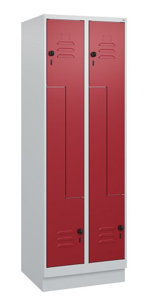 C+P Z-Spind Classic PLUS, Sockel, 4 Abteile, 1800x600x500mm, 7035/3003, Drehriegel, 0800237-204 S10001