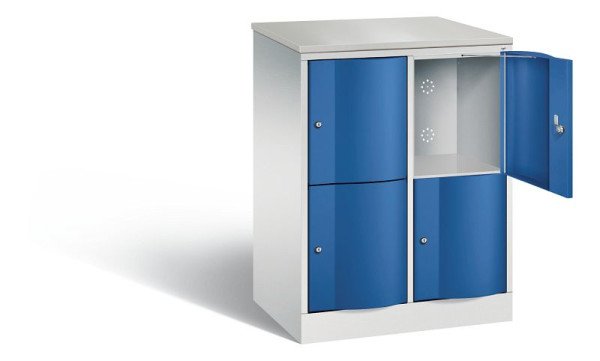 C+P lockerkast Resisto, H1077xB772xD540mm, kleur: lichtgrijs / gentiaanblauw, 8472-272 S10091