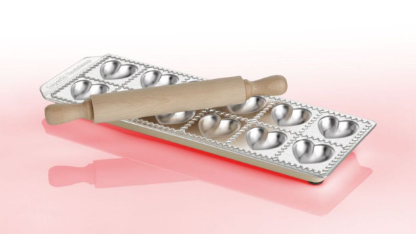 Imperia "Ravioli Cuoricini" raviolivorm met deegroller, roestvrij staal, 88 042