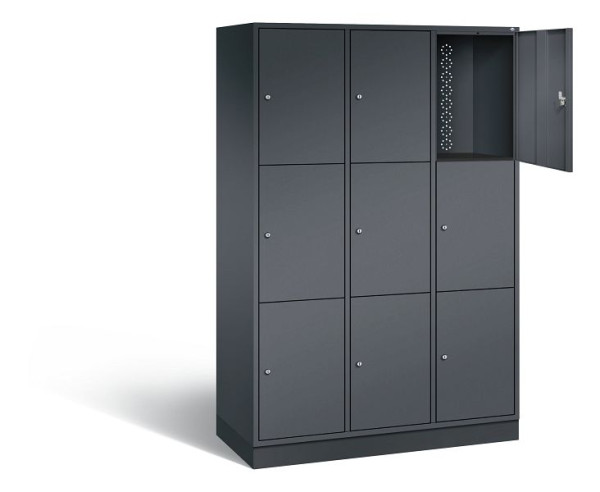 C+P XL lockerkast Intro, H1950xW1220xD490mm, kleur: zwart-grijs, 8370-302 S10091