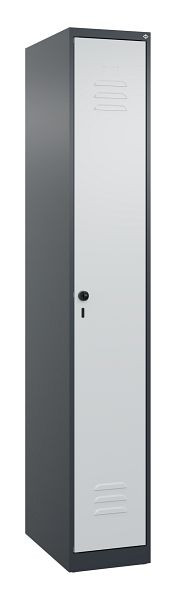 C+P luierkluis Classic PLUS met middenwand, 1850x300x500mm, 7016/7035, veiligheidsdraaigrendel, 080000-10F S10018