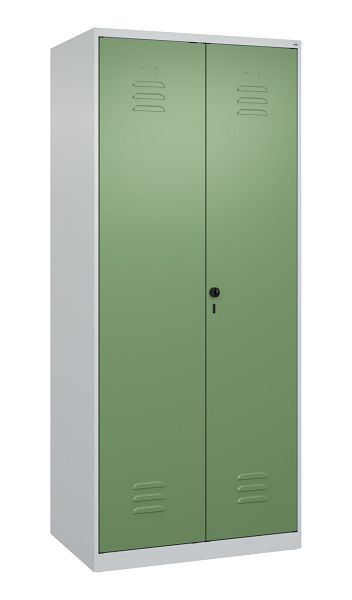 C+P Umkleidespind Classic PLUS SW, 2 Abteile, 1850x800x500mm, 7035/6011, Drehriegel, 080002-22 S10027