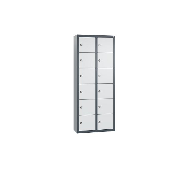 C+P Kleingefachschrank, 12 Fächer, H1130xB460xT200 mm, Anthrazit/Grau, 80700-223 S10032