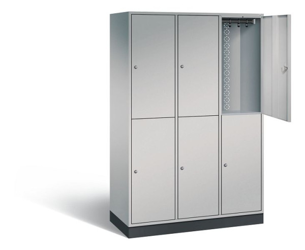C+P locker dubbellaags XL Intro, H1950xB1220xD490mm, kleur: wit aluminium, 8270-302 S10063