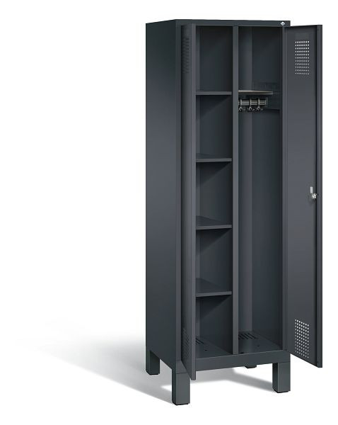 C+P reinigingsmiddelenkast Evolo, H1850xB610xD500mm, kleur: zwart-grijs, 48060-20 S10062