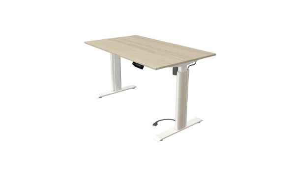 Kerkmann sta-/zittafel Move 1 Advance 140 x 80 cm frame wit, tafelblad esdoorn, 10190650