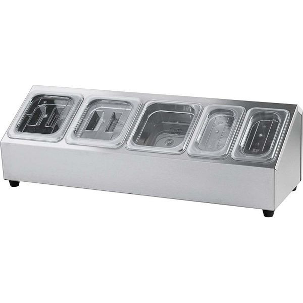 Stalgaststandaard voor gastronormbakken - 3 x GN 1/6 (150 mm) en 2 x GN 1/9 (150 mm), KK0802169