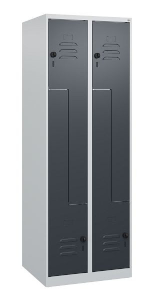 C+P Z-Spind Classic PLUS, 4 Abteile, 1700x600x500mm, 7035/7016, Drehriegel, 0800037-204 S10017