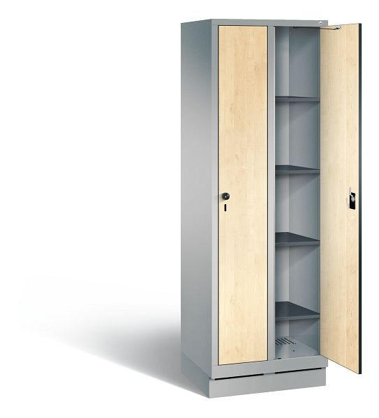 C+P washok Evolo, H1800xB610xD500mm, kleur: wit aluminium / Donau esdoorn decor, 48020-20B S10038