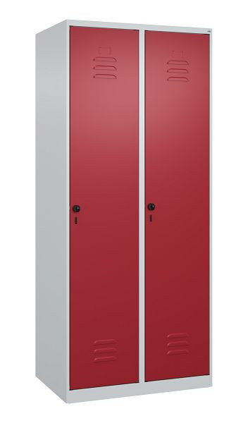 C+P luierkluis Classic PLUS met middenwand, 2 vakken, 1850x800x500mm, 7035/3003, veiligheidsdraaigrendel, 080000-22F S10004