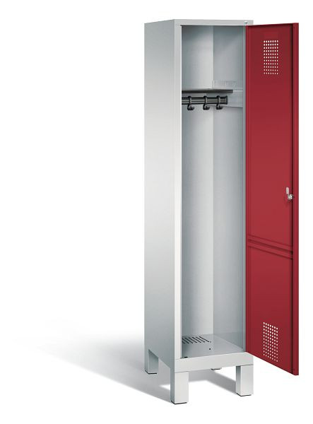 C+P Evolo garderobe, H1850xW420xD500mm, kleur: lichtgrijs/robijnrood, 48010-12 S10062