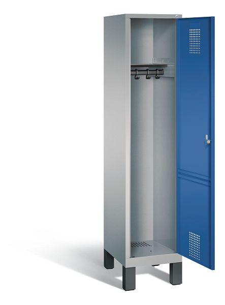 C+P garderobe Evolo, H1850xW420xD500mm, kleur: wit aluminium / gentiaanblauw, 48010-12 S10271