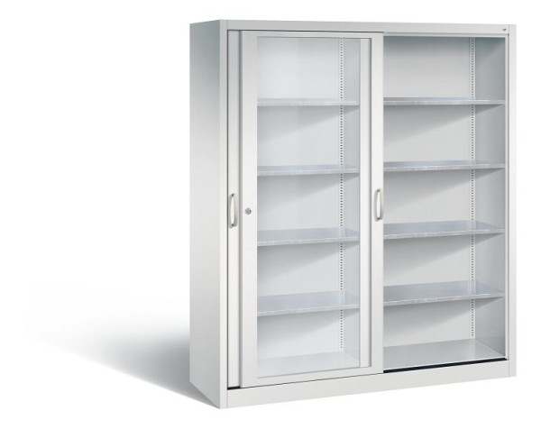 C+P schuifdeurkast Acurado, H1950xB1600xD500mm, kleur: lichtgrijs, beugelgreep, 2159-055 S10043