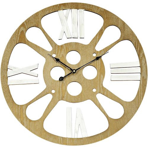 Technoline quartz wandklok, hout, afmetingen: Ø 58 cm, WT 1612