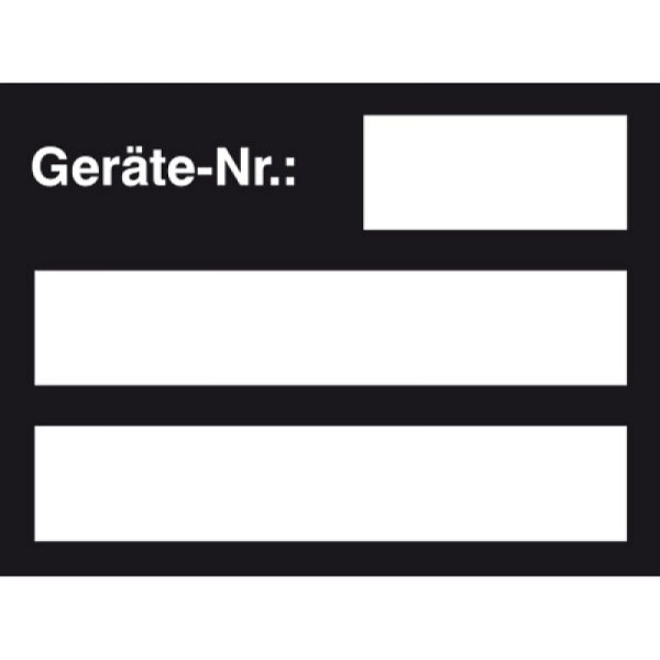 Stein HGS HGS inventaris-identificatielabels, apparaatnr.:, zwart, 30.1028