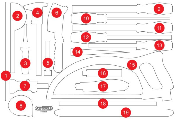 KS Tools Leeg schuiminzetstuk voor 811.0028, 811.0028-97