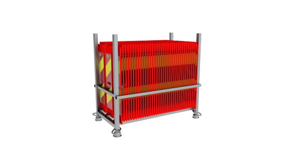 Schake platte bakens SET bestaande uit: 1 x opslag- en transportpallet voor platte bakens (art.nr. 36050-5) 108 x platte bakens, 360502SK-SET1