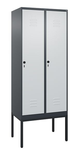 C+P luierkluis Classic PLUS met middenwand, frame, 2 vakken, 2120x800x500mm, 7016/7035, veiligheidsdraaigrendel, 0800307-22F S10013