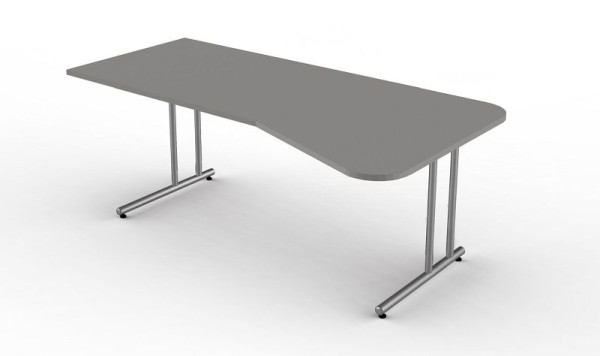 Kerkmann vrijvormtafel met C-voetframe, Start Up, B 1950 mm x D 800/1000 mm x H 750 mm, kleur: grafiet, 11434912
