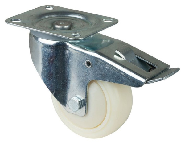 BS rollen transportrol met rem, breedte 50 mm, Ø125 mm, tot 300 kg, loopvlak/wiellichaam kunststof, kogellagers, LSS420.B15.126
