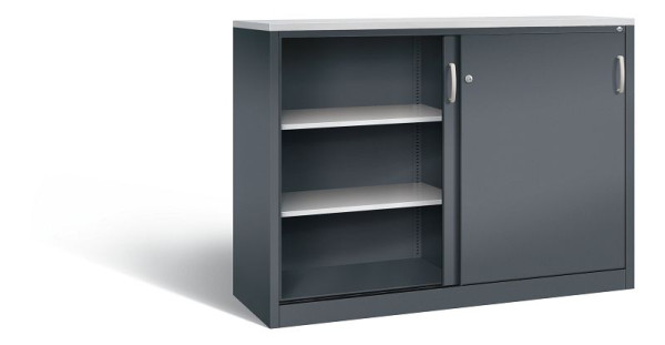 C+P dressoir met schuifdeuren Acurado, H1200xB1600xD500mm, kleur: antracietgrijs, beugelgreep, 3 niveaus, 2157-1200 S10341
