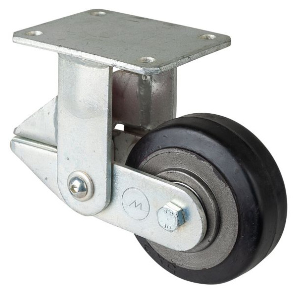 BS rollen Zwenkwiel, bokwiel, wielbreedte 50 mm, wiel-Ø 125 mm, 275 kg, zwarte elastische banden, gegoten, kogellagers, T110.B81.125