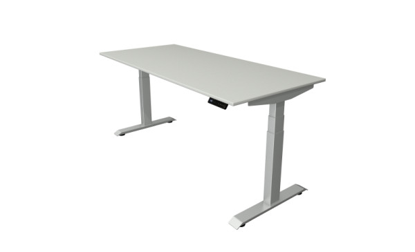 Kerkmann zit-statafel B 1800 x D 800 mm, elektrisch in hoogte verstelbaar van 640-1290 mm, lichtgrijs, 10040711