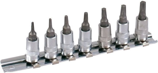Projahn 1/4" doppenset op rail 7 stuks bitdoppen TX, 4204