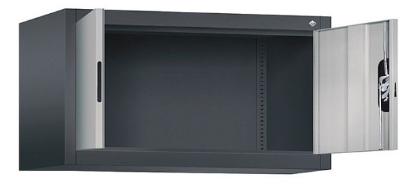 C+P bovenkast Acurado, H500xW930xD500mm, kleur: zwart grijs/wit aluminium, verzonken handgreep, 9284-000 S10189