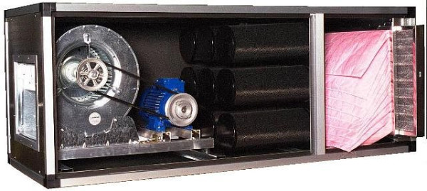 AIRFAN filtratiecentrum voor geurverwijdering en filtratie van organische en chemische stoffen, 501 kg met dubbelwandige panelen, KCAW12000