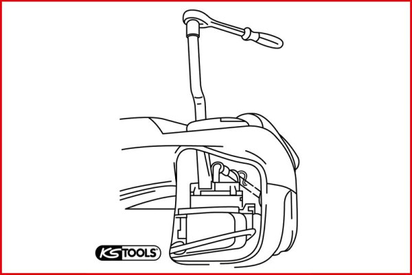 KS Tools 1/2" sleutel voor VAG brandstofpompen, diameter 100mm, 150.3179