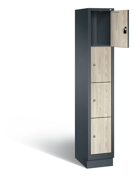 C+P lockerkast Evolo, H1800xB320xD500mm, kleur: antracietgrijs / decor Sen-ash, 48020-104 S10150